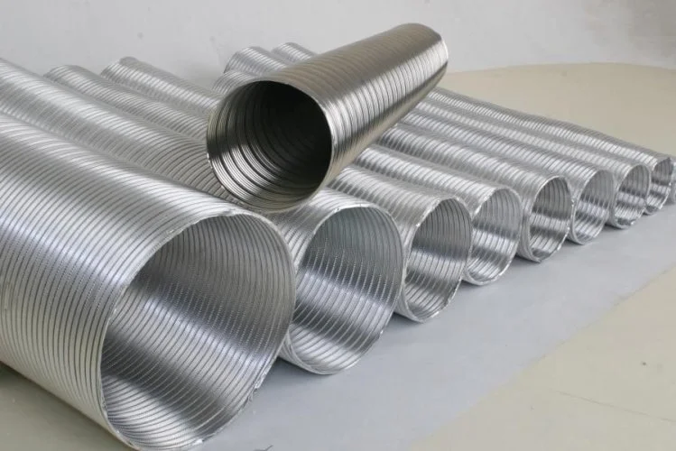 Гофрированные алюминиевые трубы разных диаметров